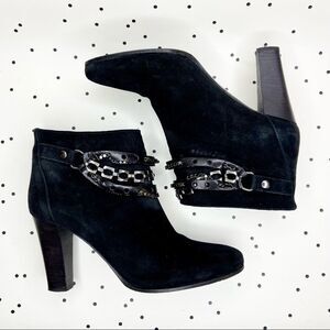 🖤HUGO BOSS🖤 BOSS ORANGE KAYLEN black suede high heels booties EU 39 US 8,5